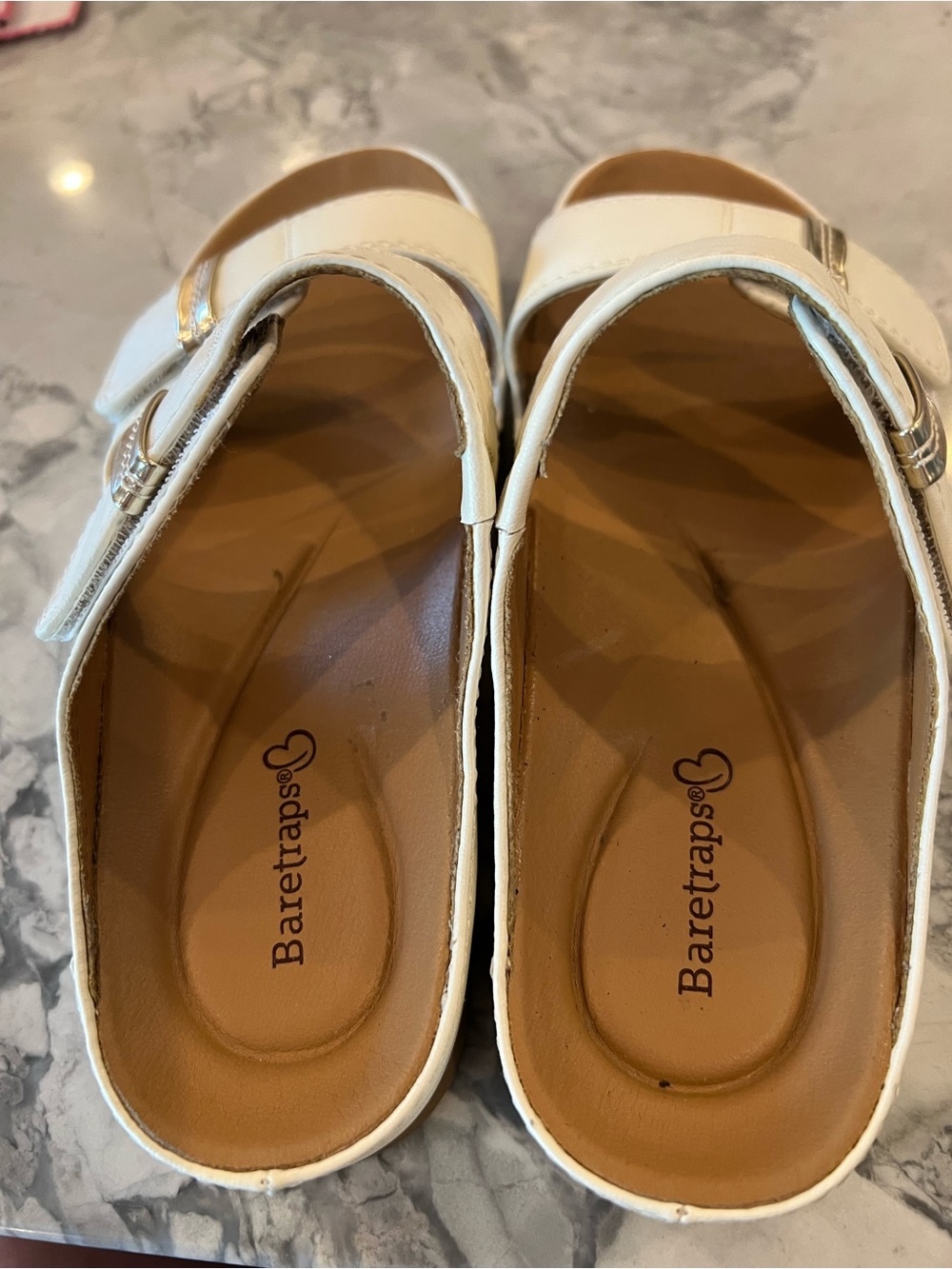 Women’s White Double-Strap Slide Sandals - Picture 2 of 4